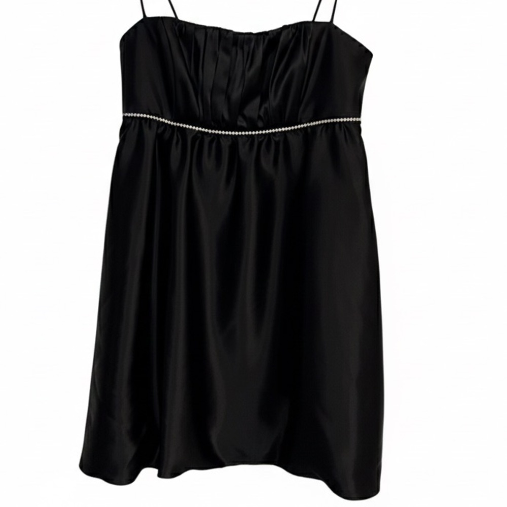 Vintage Jessica McClintock Gunne Sax 90s Rhinestone Babydoll Bubble Hem Dress 11 - Picture 3 of 8